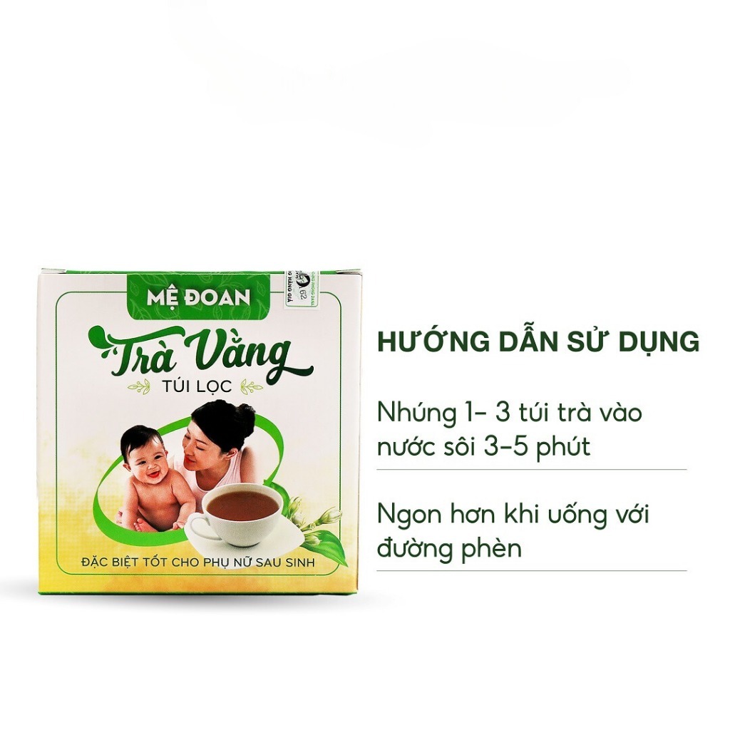 Trà vằng túi lọc Mệ Đoan lợi sữa giảm cân mẹ sau sinh hộp 150g