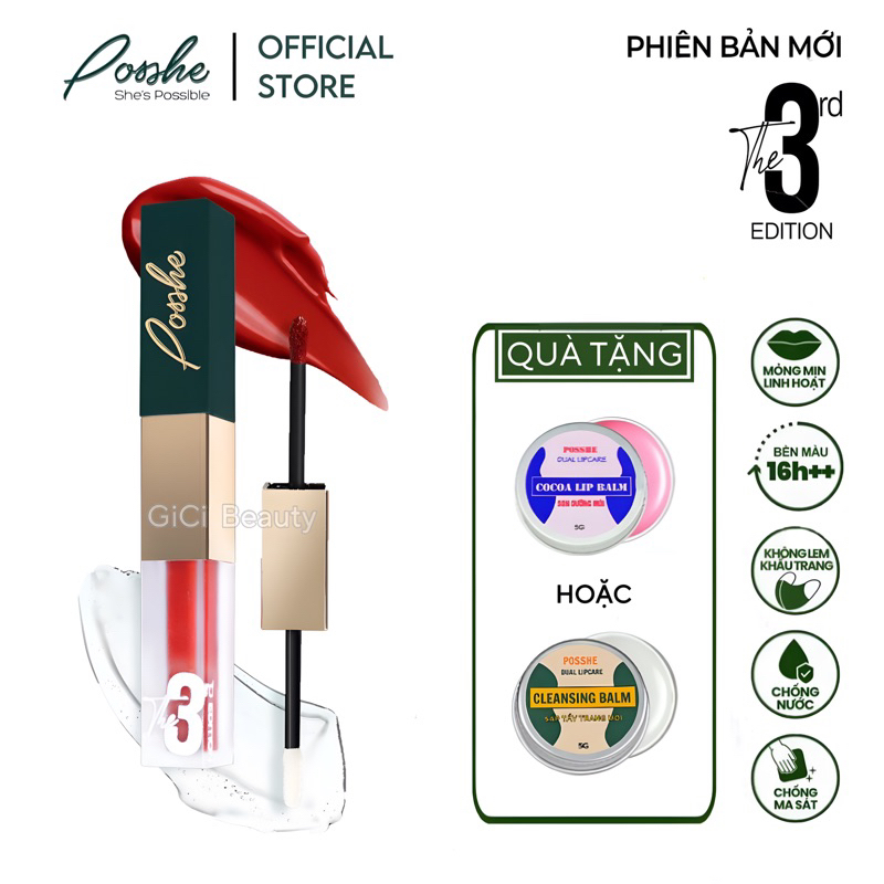 Son Posshe Siêu Lì 2 Đầu Không Trôi - 2 Version Chính Hãng