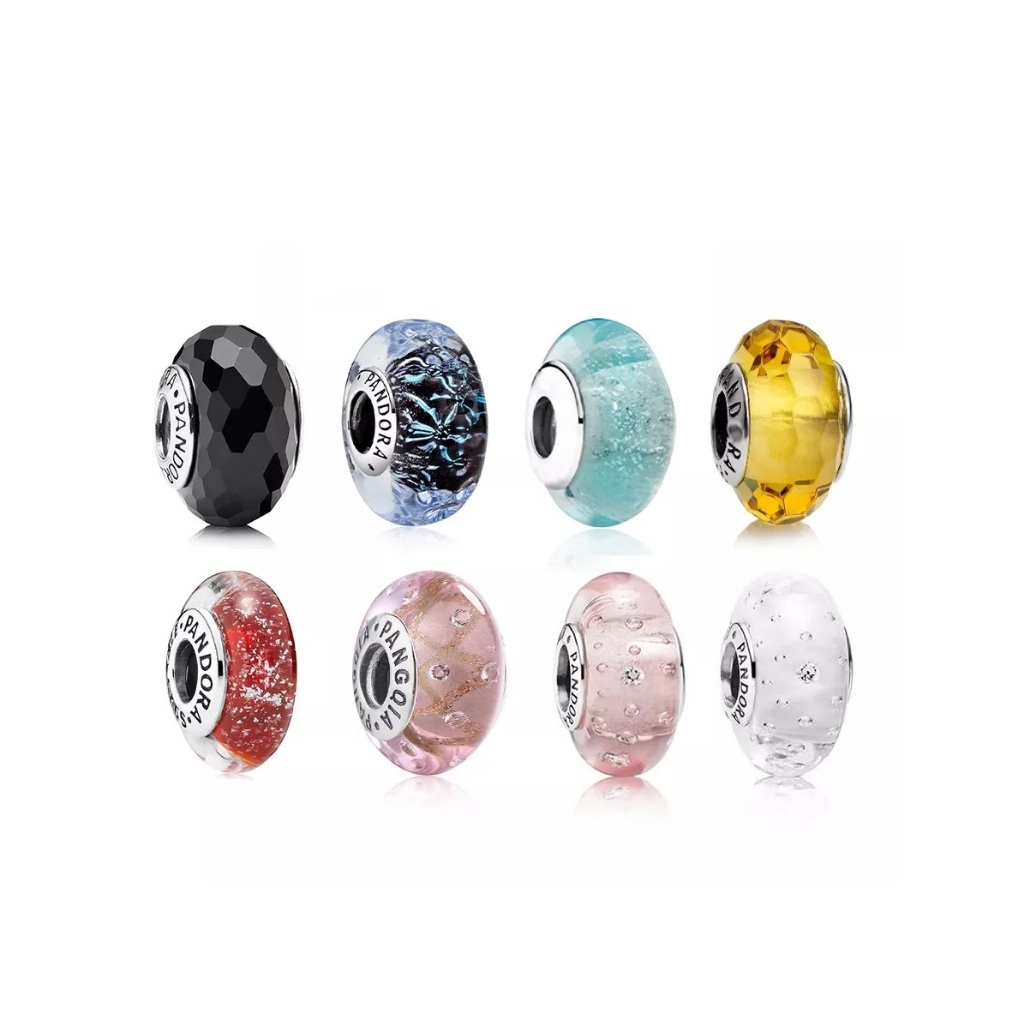 Charm Pandora Wavy Fancy Murano Glass Charm thủy tinh Bạc S925