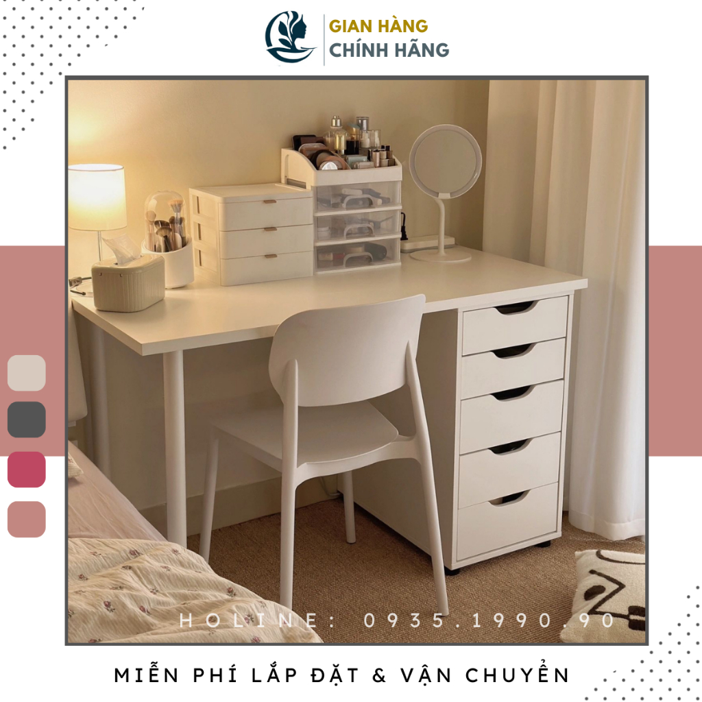 Bàn làm việc gỗ thiết kế ikea Goodluck đã lắp ráp làm bàn ikea gamming để máy tính pc FreeshipHCM GLBI03