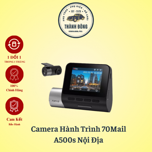 Camera hành trình Xiaomi 70Mai A500s Nội Địa Full HD+GPS - Cam Sau Kèm Thẻ Nhớ