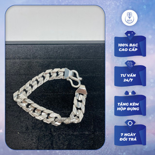 Set Dây chuyền Vòng tay Bạc S99 HVJ A92, Vòng cổ Lắc tay Bạc kèm hộp đựng cao cấp