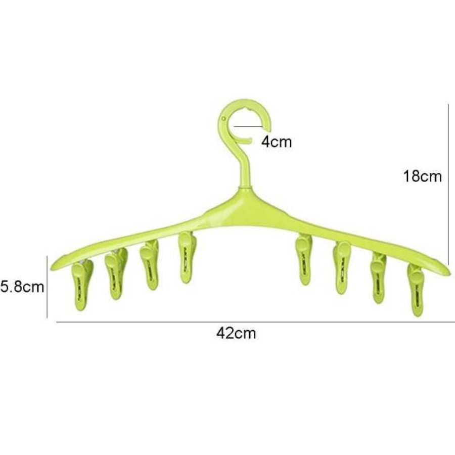 Móc 8 kẹp treo vớ, quần lót, áo ngực, đồ em bé chống bay