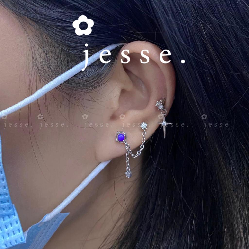 1  chiếc  khuyên tai  xích 2 lỗ jessevn