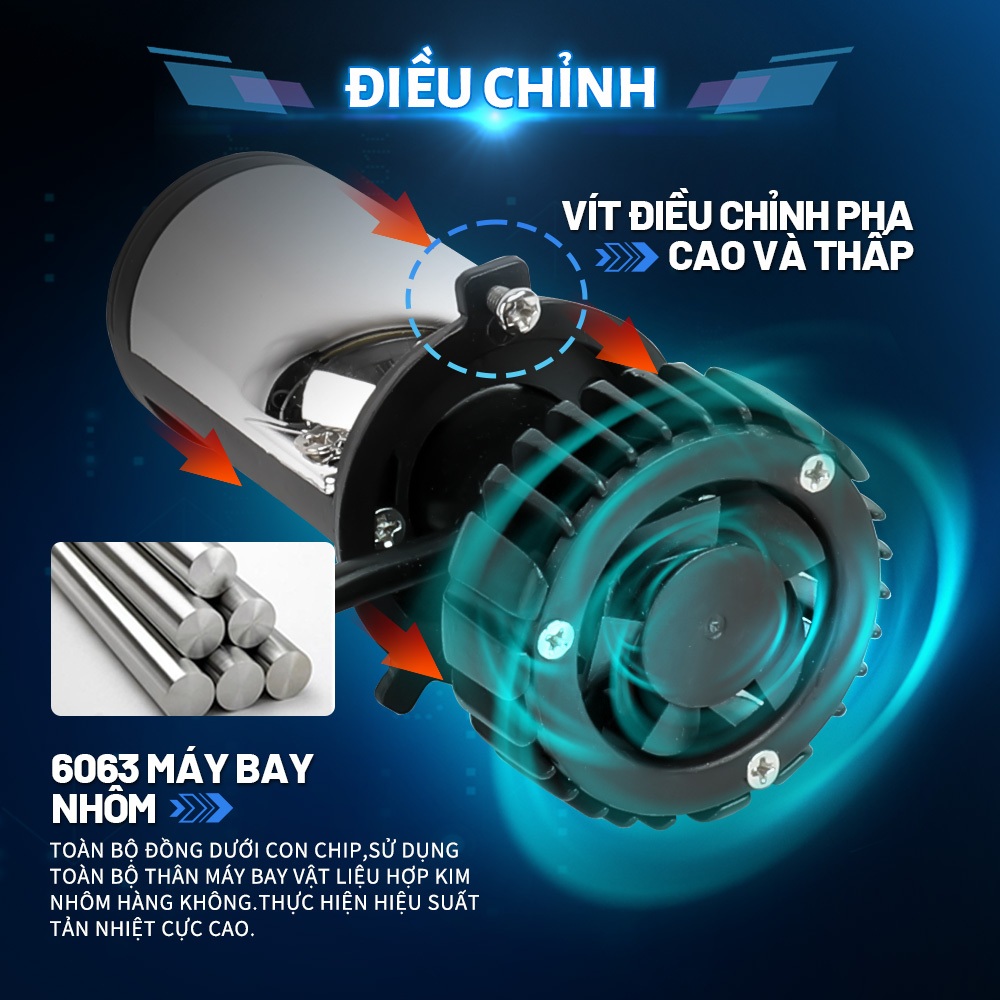 Đèn led bi cầu mini T9 Y6D bản cao cấp 2023 chân Đèn Pha Led H4 Y12 Nâng CẤP 200W 40000LM Chống Chói Gắn Xe Máy