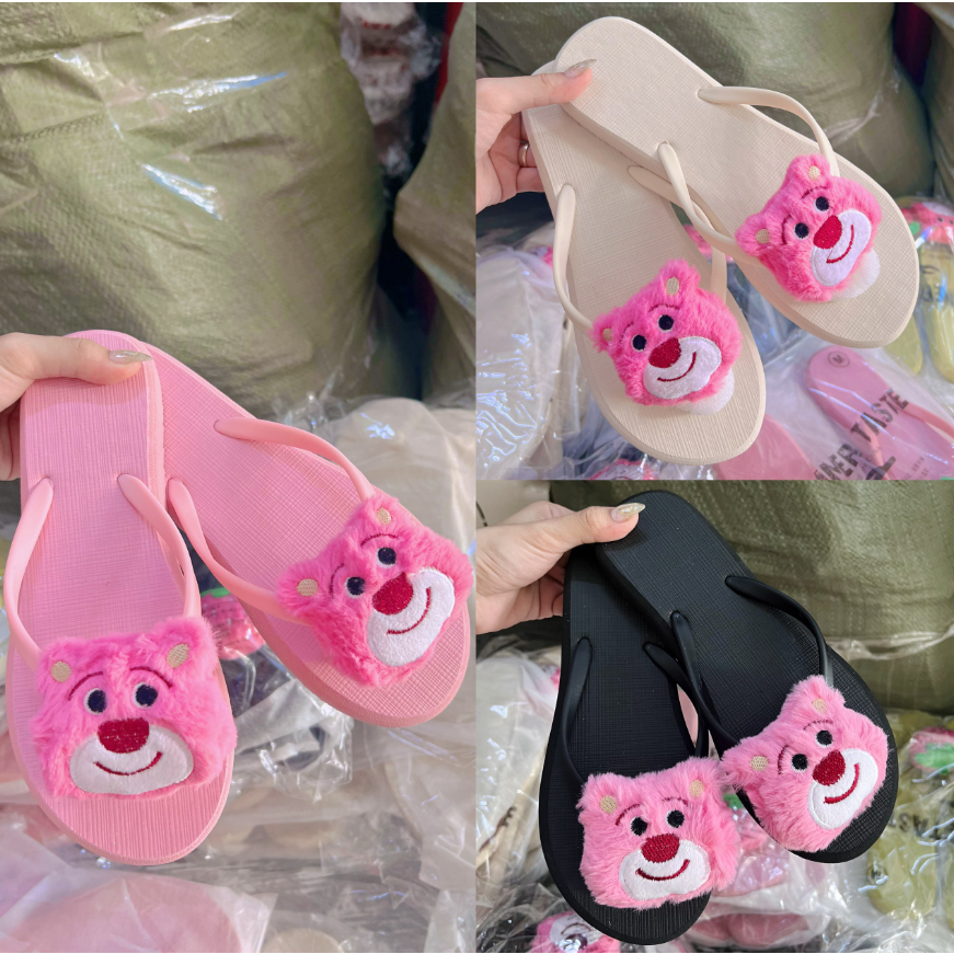 DÉP KẸP CHAMR BÔNG GẤU HÀNG QC