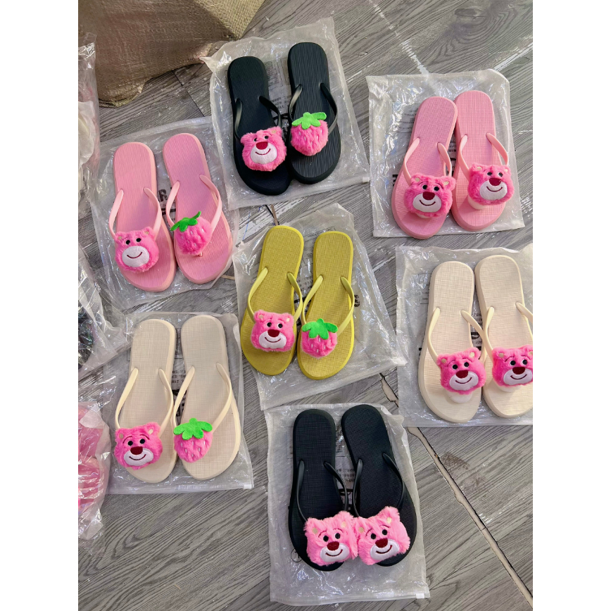 DÉP KẸP CHAMR BÔNG GẤU HÀNG QC