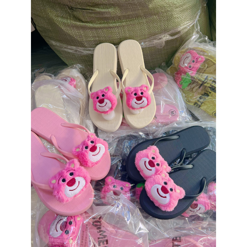 DÉP KẸP CHAMR BÔNG GẤU HÀNG QC