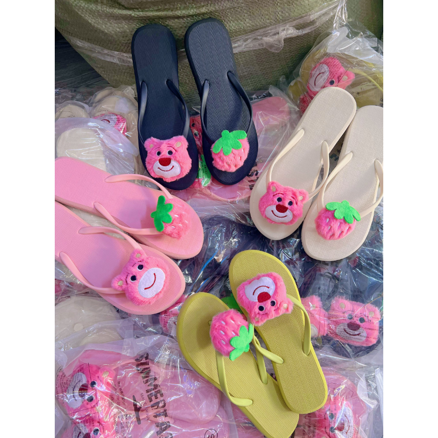 DÉP KẸP CHAMR BÔNG GẤU HÀNG QC