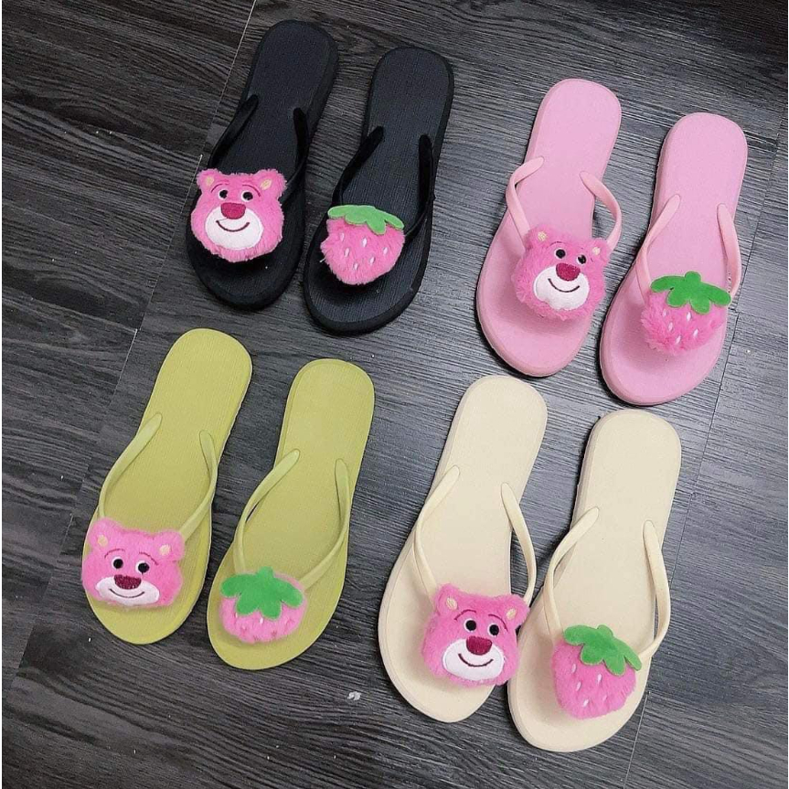 DÉP KẸP CHAMR BÔNG GẤU HÀNG QC