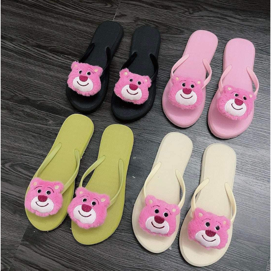 DÉP KẸP CHAMR BÔNG GẤU HÀNG QC