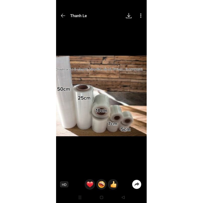 Màng pe 5cm 7cm 10cm