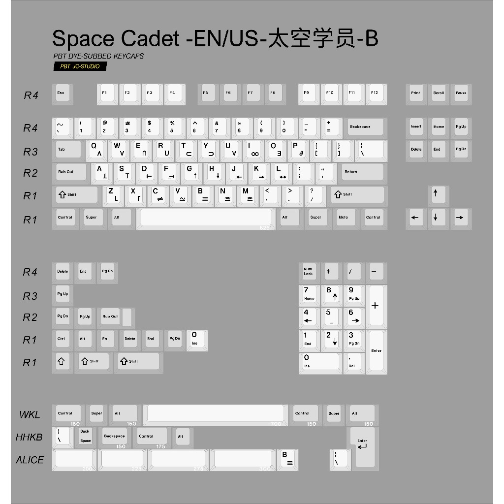 Bộ nút bàn phím cơ | Keycap JC Space Cadet PBT Dyesub