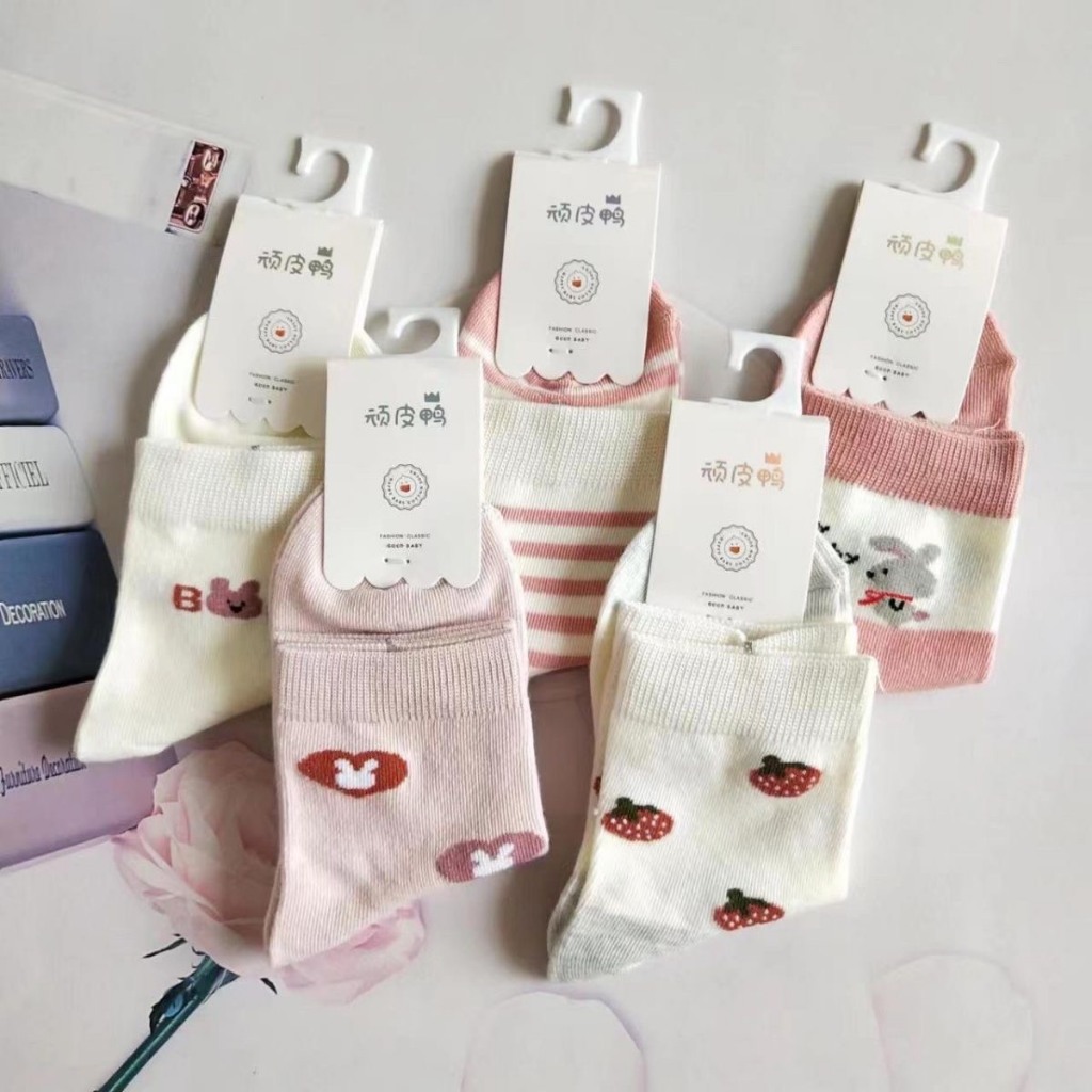 Tất Chân Cao Cổ Thoáng Khí In Họa Tiết Đáng Yêu Cho Bé Trai Và Bé Gái