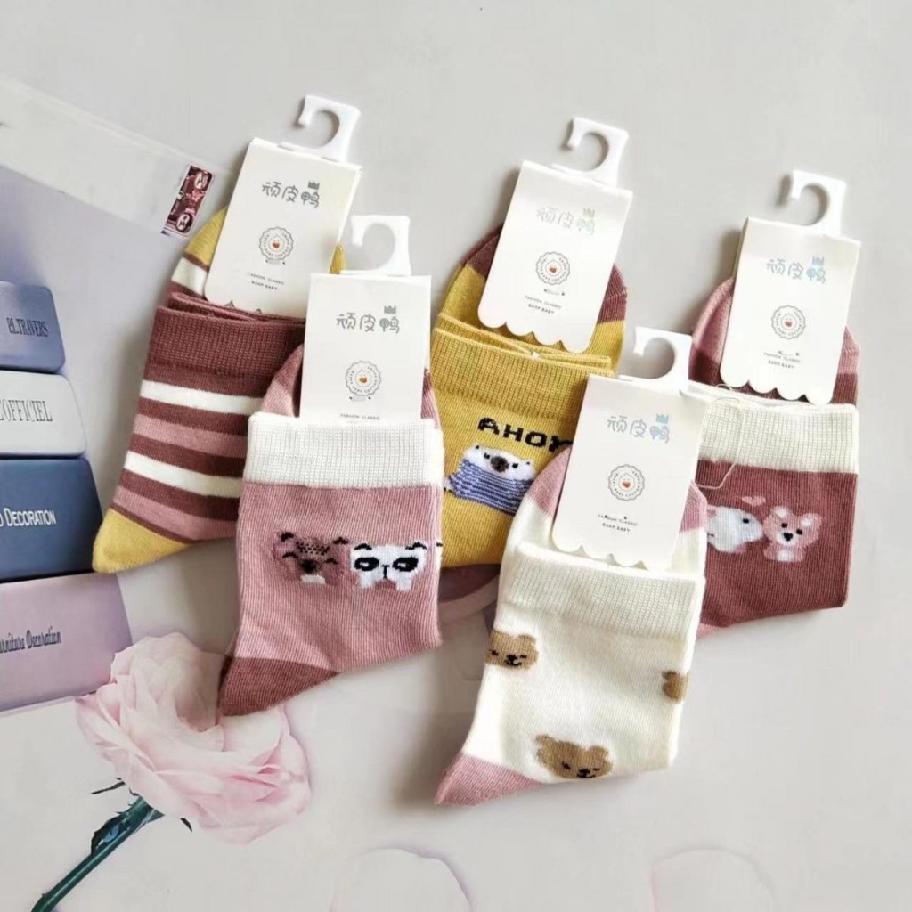 Tất Chân Cao Cổ Thoáng Khí In Họa Tiết Đáng Yêu Cho Bé Trai Và Bé Gái