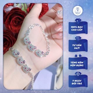 Vòng tay Bạc 925 cho bé gái đính đá HVJ A110 kèm hộp đựng cao cấp