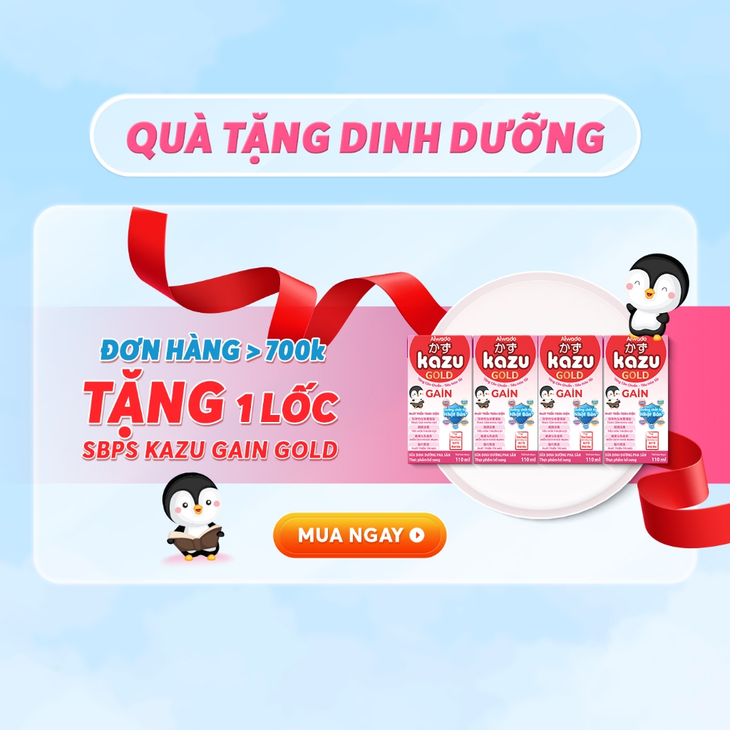 [QUÀ TẶNG] 4 hộp sữa dinh dưỡng pha sẵn Kazu Gain Gold