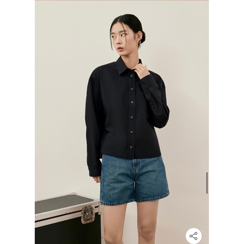 Áo sơ mi dài tay crop Atg xuất Hàn date 2023