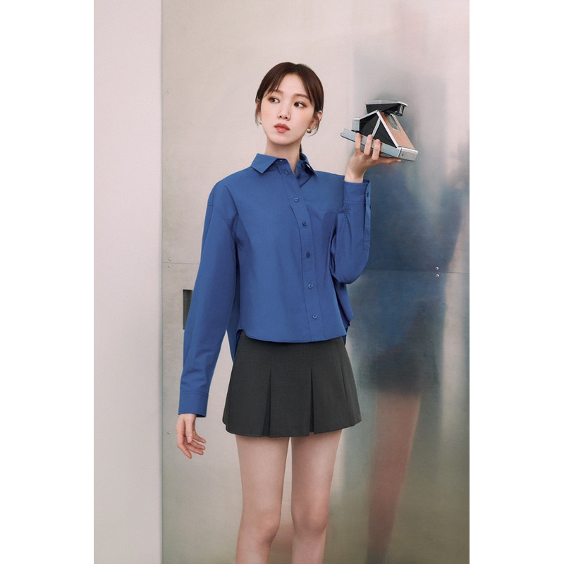 Áo sơ mi dài tay crop Atg xuất Hàn date 2023