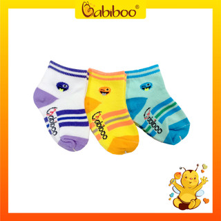 Tất cho bé sơ sinh BABIBOO tất thun cotton mềm mại, xinh xắn (set 3 đôi ) - BS07