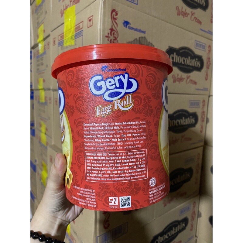 Bánh gery cuộn trứng egg roll hộp 210g nhập khẩu indonesia