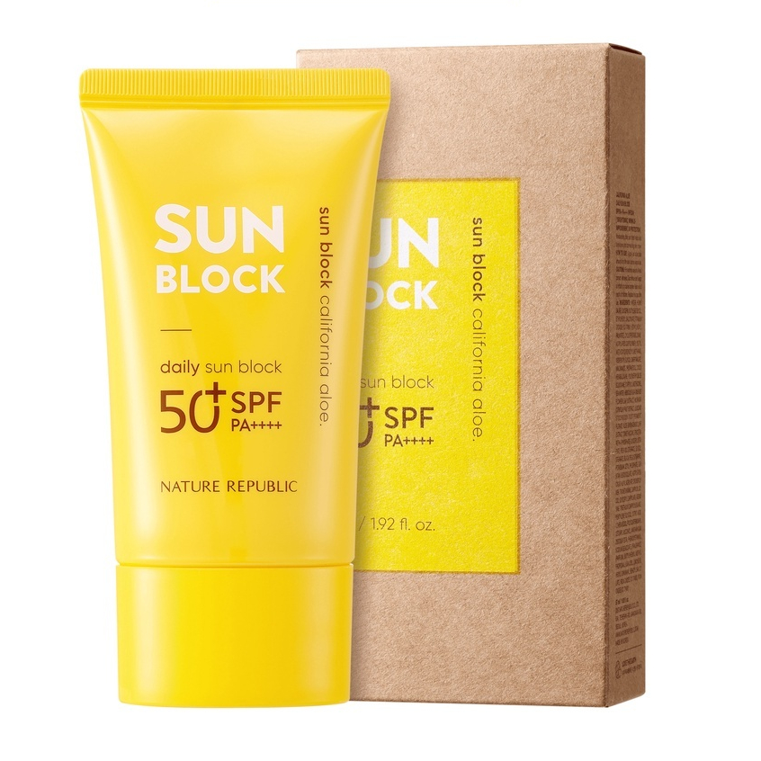 Kem Chống Nắng Nâng Tông Tự Nhiên Nature Republic California Aloe Daily Sun Block SPF50+PA+++