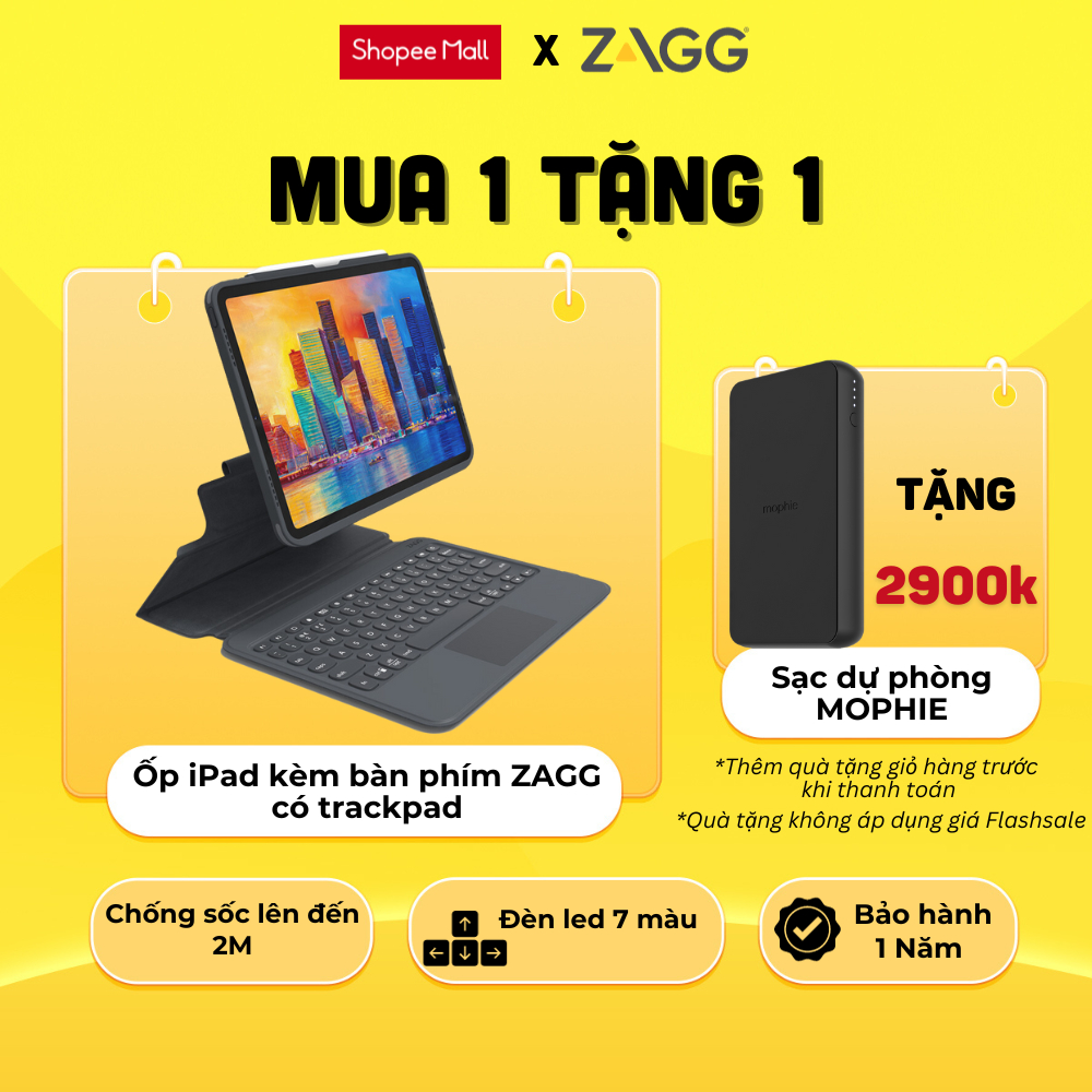 Ốp lưng kèm bàn phím ZAGG Pro Keys with Trackpad iPad Pro 12.9 inch - 103409289