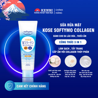 Sữa rửa mặt Kose Softymo Collagen 220gr - Nhật Bản