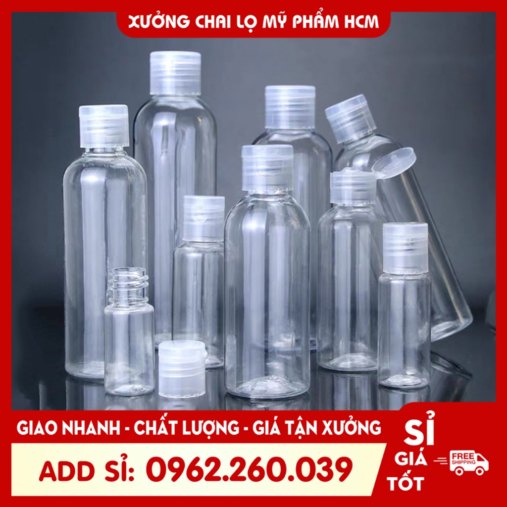 Chai Nhựa Nắp Bật 20ML/30ML/50ML/100ML/250ML Đựng Gel Rửa Tay - Chai Nhựa Pet - Chai Chiết Mỹ Phẩm - Dụng Cụ Làm Đẹp