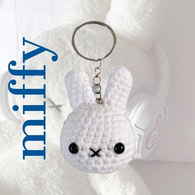Móc khóa thỏ Miffy handmade len