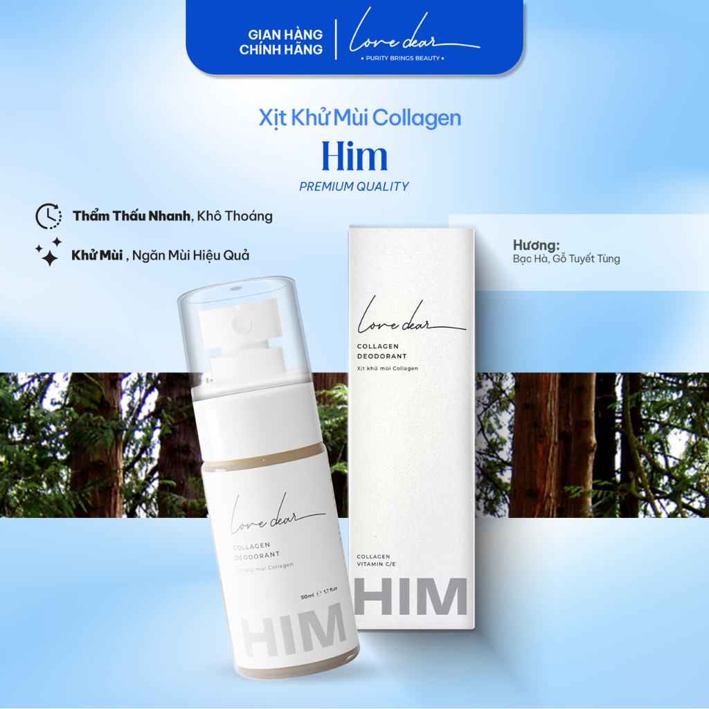 Combo Xịt Thơm LoveDear: Xịt Thơm Nước Hoa Thơm Lâu - Có Collagen Vitamin C E Nhiều Mùi 50ml và Xịt Thơm Miệng 20ml