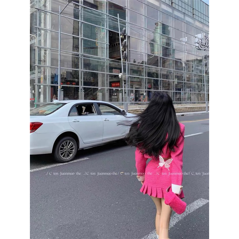 Set váy dạ hồng đuôi cá hàng order 10 ngày