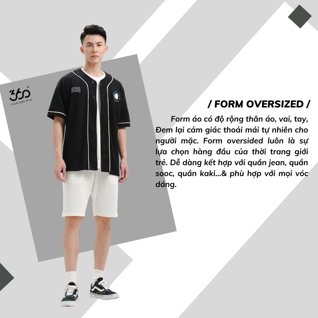 Áo thun nam bóng chày jersey hình thêu dày dặn form oversize áo sơ mi unisex - SHNOL427