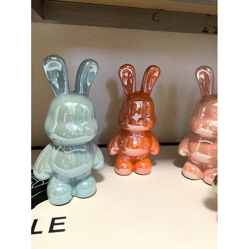 Ống Heo Tiết Kiệm Bằng Gốm Hình Thỏ  Trang Trí Phòng Khách, phòng Ngủ