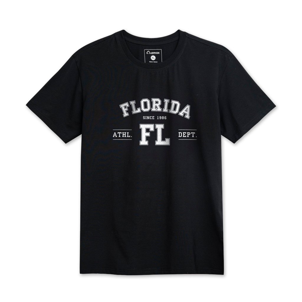 Áo thun nam AMAX in chữ FLORIDA vải cotton USA cao cấp