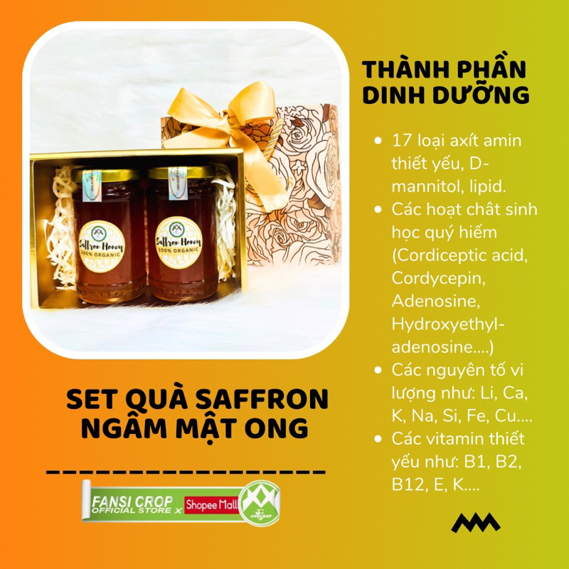 Set quà Saffron ngâm mật ong FANSI, 2 hũ 100ml