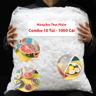 [ Sỉ SET 10 Túi 1000 Chiếc ] Màng Bọc Thực Phẩm Co Dãn Siêu Dai Có Chun Kèm Túi Gáu