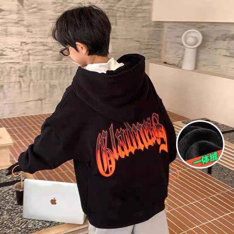 Áo hoodie bé trai Con Xinh phom rộng nỉ hình in FIRE-G cho bé từ 14kg đến 48kg