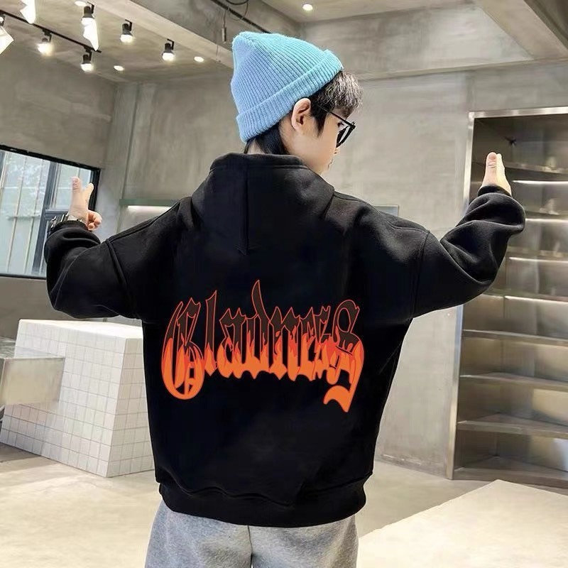 Áo hoodie bé trai Con Xinh phom rộng nỉ hình in FIRE-G cho bé từ 14kg đến 48kg