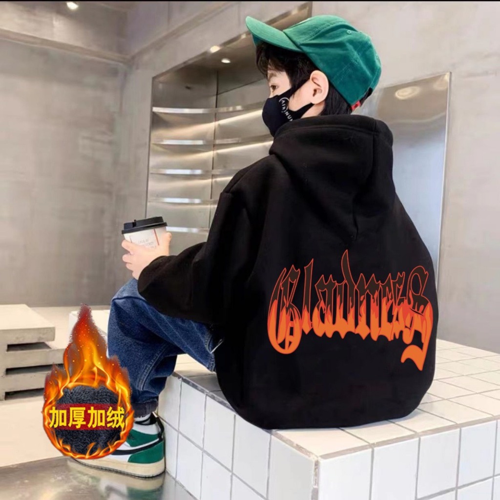 Áo hoodie bé trai Con Xinh phom rộng nỉ hình in FIRE-G cho bé từ 14kg đến 48kg