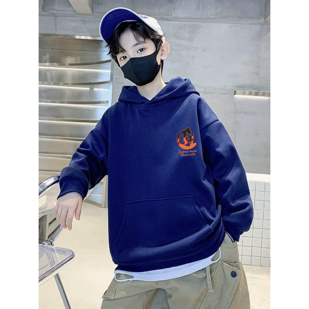 Áo hoodie bé trai Con Xinh phom rộng nỉ hình in FIRE-G cho bé từ 14kg đến 48kg