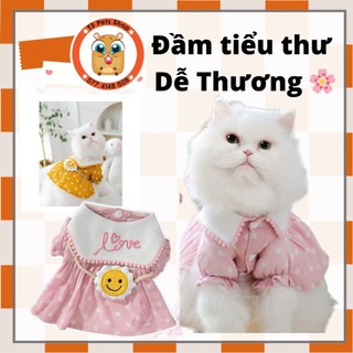 váy đầm tiểu thư chấm bi cho chó mèo
