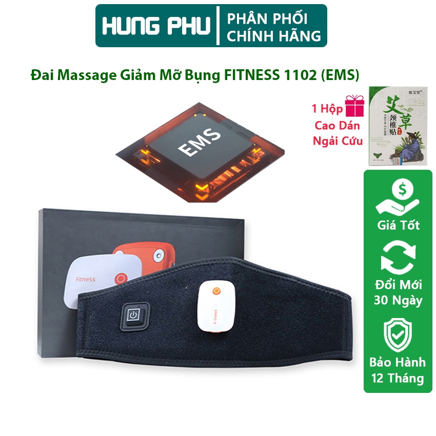Đai Massage Bụng Giảm Mỡ FITNESS 1102, Máy Massage Bụng Gymer, Máy Mát Xa Bụng Giảm Mỡ, Máy Massage Xung Điện EMS