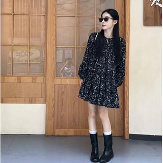 Váy đầm hoa nhí lễ hội du xuân babydoll form rộng vintage thiết kế body tay ngắn dáng dài du lịch biển
