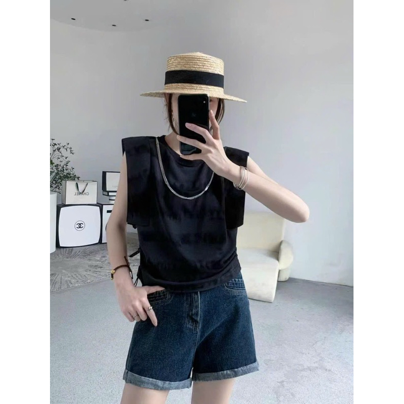Áo thun loang rút eo kèm dây chuyền hàng qccc loại 1