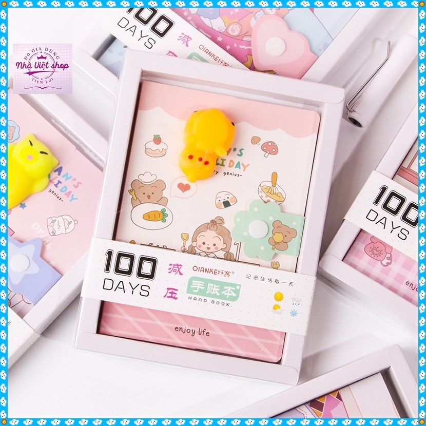 Sổ Nhật kí,Sổ Lưu Bút Kèm Mochi Dễ Thương,Xả Stress