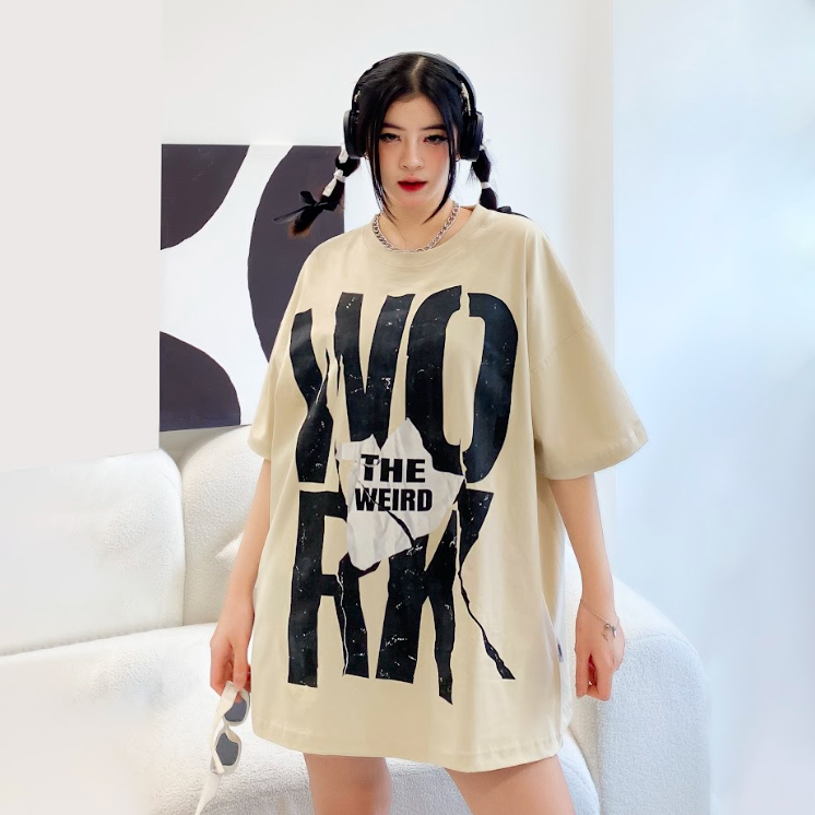 LOCAL BRAND Áo thun The Weird Phong Cách Unisex Form Rộng ATK820