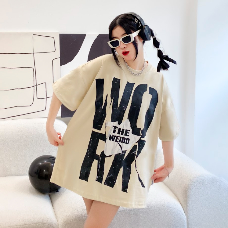 LOCAL BRAND Áo thun The Weird Phong Cách Unisex Form Rộng ATK820
