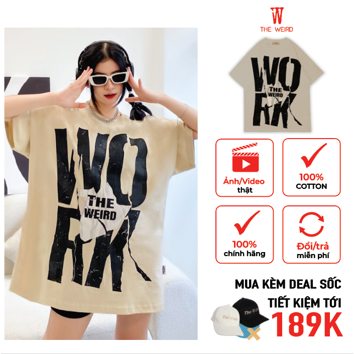 LOCAL BRAND Áo thun The Weird Phong Cách Unisex Form Rộng ATK820