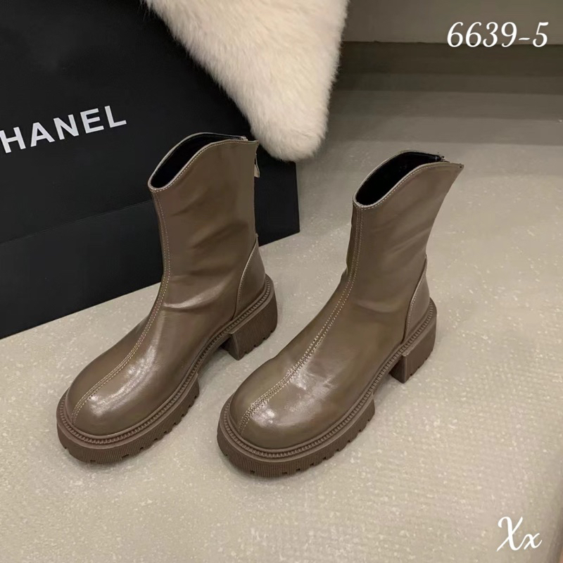 Bốt boot lửng mai phương bùi mũi tròn đế cao khoá sau fullbox hàng quảng châu cao cấp